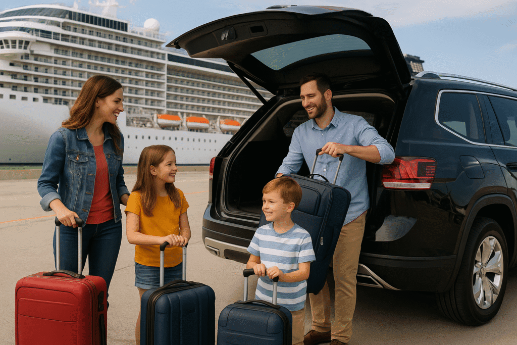 A private, flat-rate transfer from cruise port to airport.