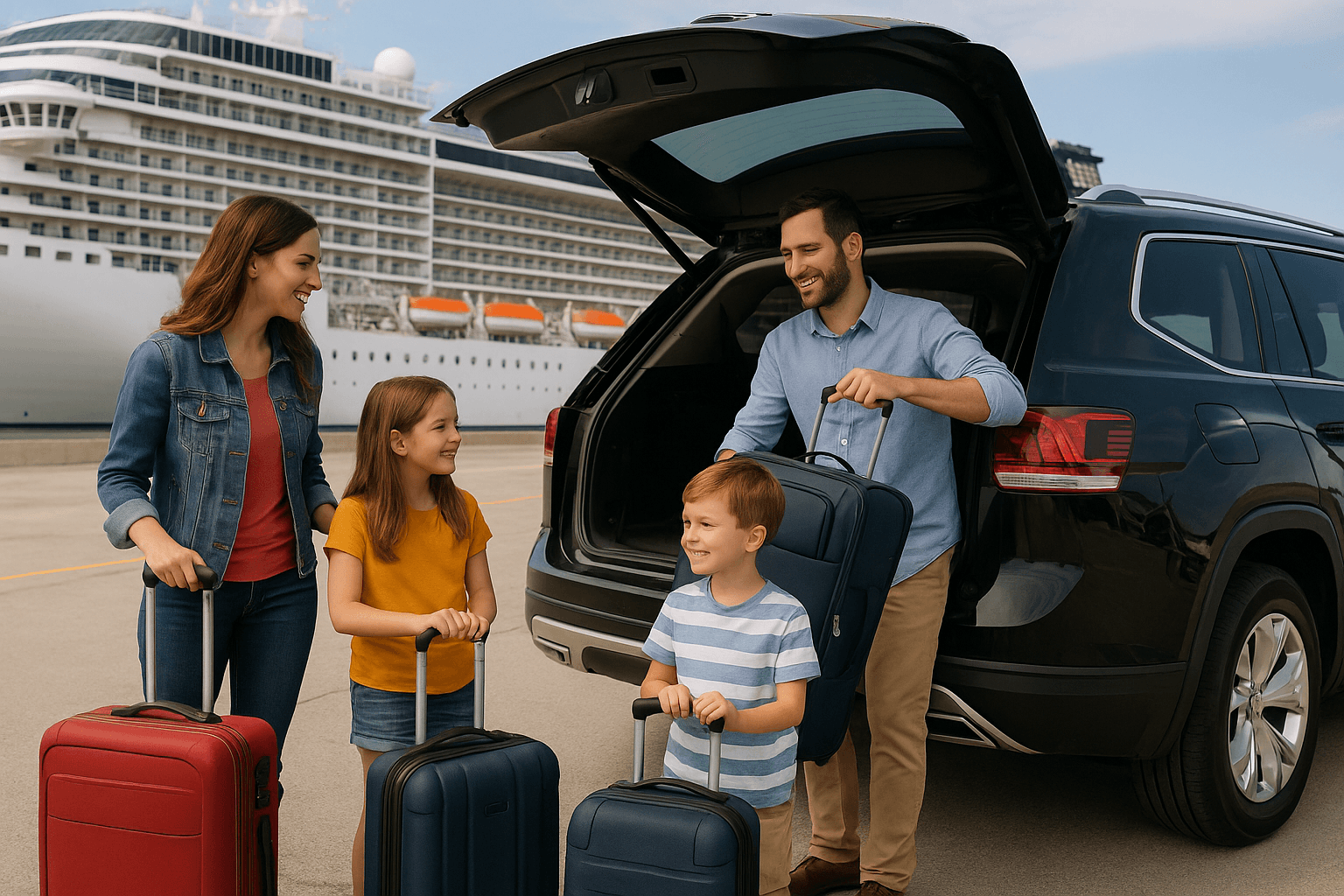 A private, flat-rate transfer from cruise port to airport.